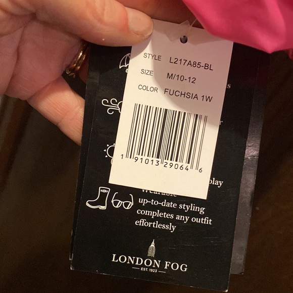 NWT London Fog Chevron color block Puffer Jacket w scarf 10-12 - Picture 3 of 5